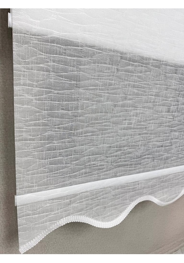 Bbb Keten Kumaşlı Çift Mekanizmalı Tül Stor Perde Tsk1004 Beyaz