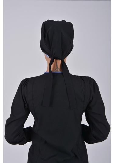 Düz Siyah Tesettür Doktor Hemşire Aşçı Cerrahi Hastane Tesettür B Siyah