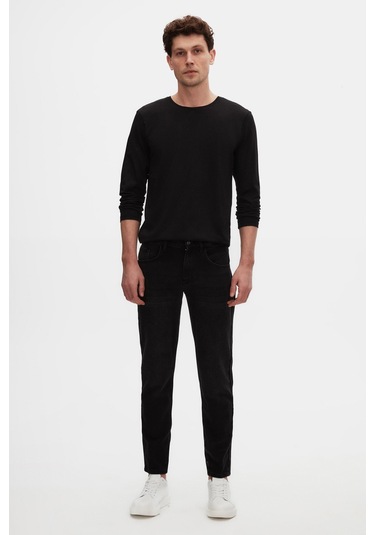 Ds Damat Comfort Fit Siyah Düz Jean Kot Beş Cepli Yıkamalı Denim Pantolon 3hcj3ort00103 001