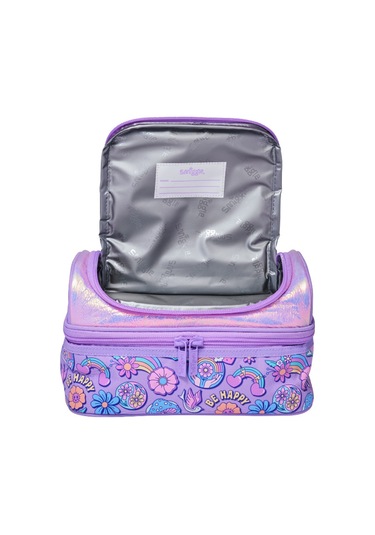 Çift Katmanlı Öğle Yemeği Kutusu Büyük Yemek Çantası Mor