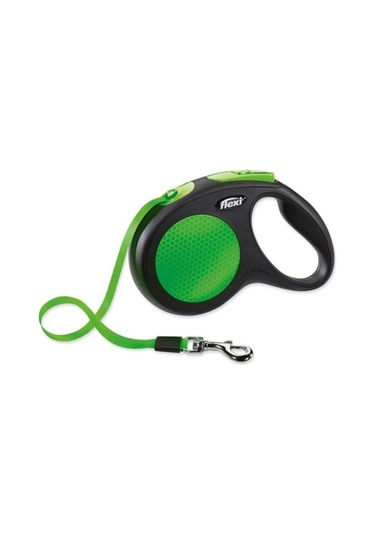 Flexi Neon Yesil Otomatik Serit Tasma Medium 5 Mt 25 Kg