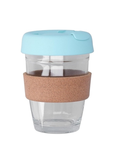 Mantar Halkalı Cam Kahve Bardağı 350ml Renkli