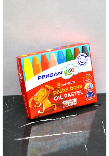 8 Renk Pastel Boya Çok Renkli