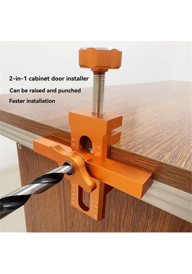 Fortunelane Alüminyum Kabinet Kapısı Montaj Aracı: Çift Fonksiyonlu Konumlandırıcı, Hassas Delme Rehberi, 3 Delici İlişkili Turu