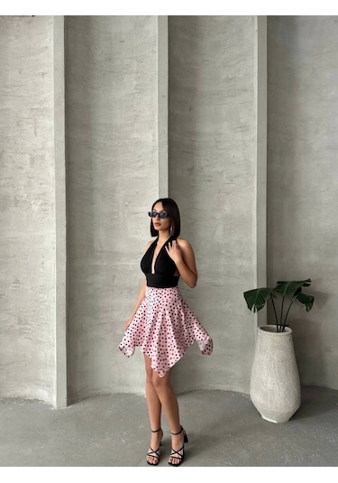 Puantiyeli Etek Pembe