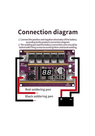 Mufunye Güç Ayarlı Mini Nokta Kaynak Cihazı - 0.1-0.3mm Nikel Levha, Silindirik Li-ion Ve Ni-mh Piller İçin Dijital Kontrol