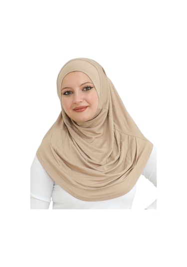 Hazır Giyim Türban Yumuşak Başörtü Şal - Koyu Vizon Koyu Vizon