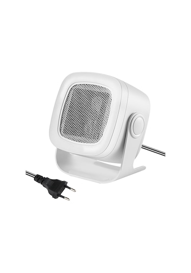 Yunboo Ev Isıtıcı Ptc Seramik 800w: Masaüstü/banyo Uyumlu, Hızlı Isı, 45 Yükseklik Ayarı, Otomatik Kapanma, Beyaz Eu Plug