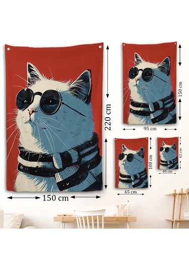 Cool Kedi Duvar Örtüsü-7643