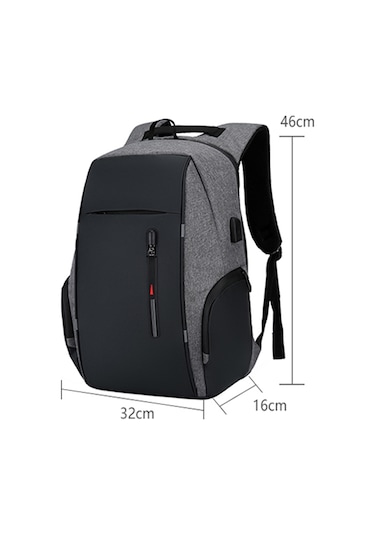 Yifomall Usb Şarj Cihazlı Geniş Kapasiteli Sırt Çantası - Su Geçirmez, 17" Bilgisayar & Tablet Taşıma, Gri Gri