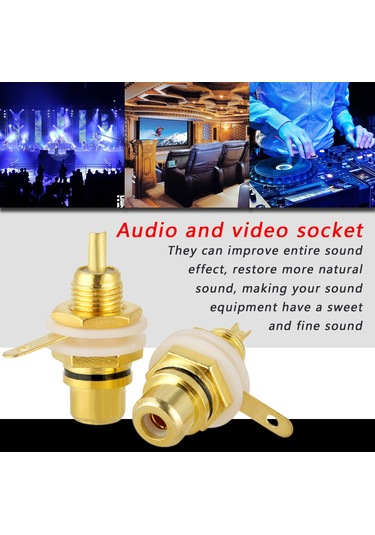 Konesam 10 Adet Siyah Gümüş Kaplama Bakır Rca莲花母座 - Hızlı Transmisyon, Ses Kalitesi Artırıcı Ses Cihazı Bağlantı Soketleri