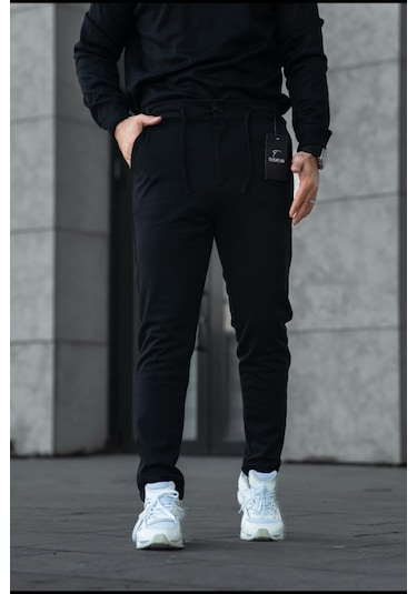 Klasik Erkek Jagger Pantolon Klasik Duble Paça Detaylı Jogger Likralı Erkek Kumaş Pantolon