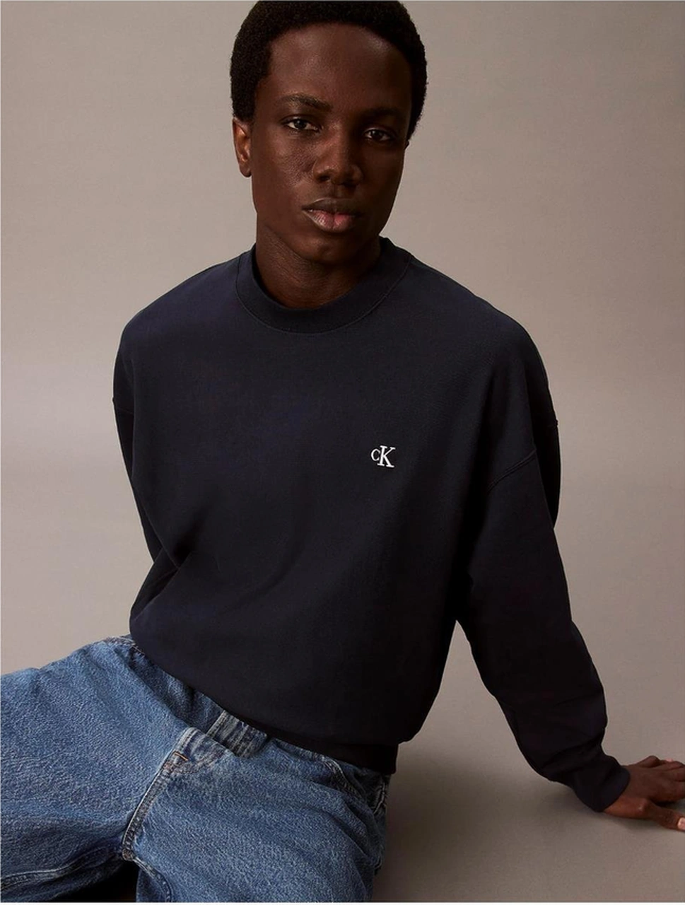 Ck Lv04rc277g Premıum Terry Monogram Cn Erkek Sweatshirt-10211 Bordo