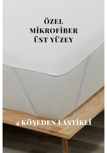 Sıvı Geçirmez Alez Mikro 4 Köşe Lastikli Yatak Koruyucu Beyaz Tek Kişilik