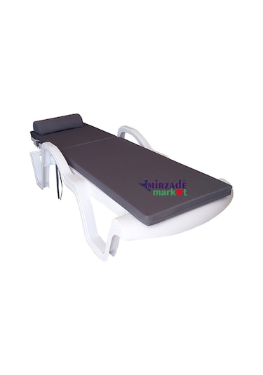 Mirzademarket Şezlong Minderi Lüks Su Geçirmez Kumaş Fermuarlı-Koyu Gri