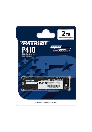 Patriot P410 Pcıe Gen4 X4 Nvme 1.4 M.2 2280 Ssd R/5000 W/4500 Adad2ptr0002