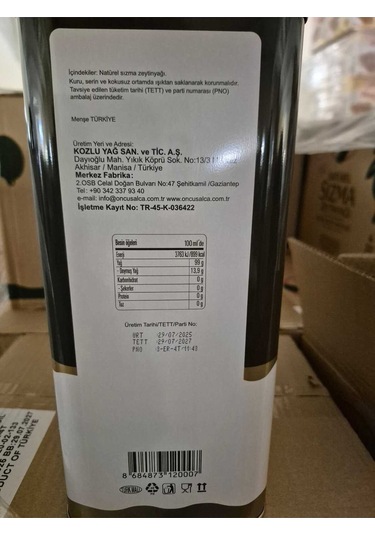 Natürel Sızma Zeytinyağı 4 Lt