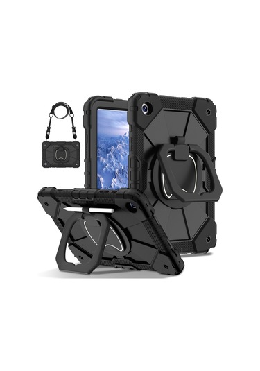 Cbtx Samsung Galaxy Uyumlu Tab A9+ Sağlam Kılıf Kolu Omuz Askılı Kickstand Tablet Kapağı