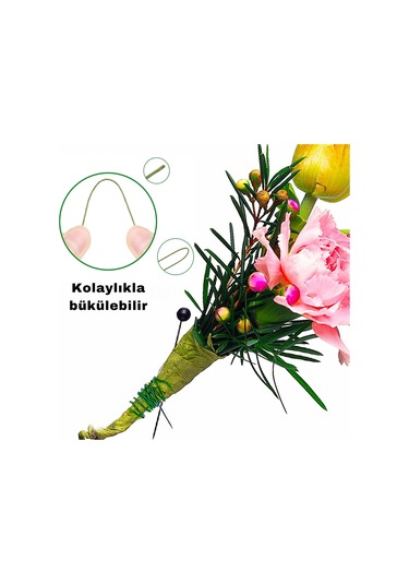 Yeşil Yapay Çiçek Teli, No:18 1.5 Mm - Çiçek Aranjman Yapım Tel