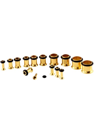 Homyl 36 Parça Kulak Göstergeleri Germe Kiti Fişler Konik 14g Altın