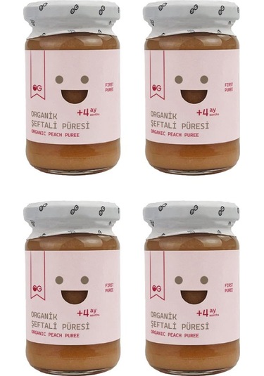 4'lü Organik Şeftali Püresi 100 G +4 Ay