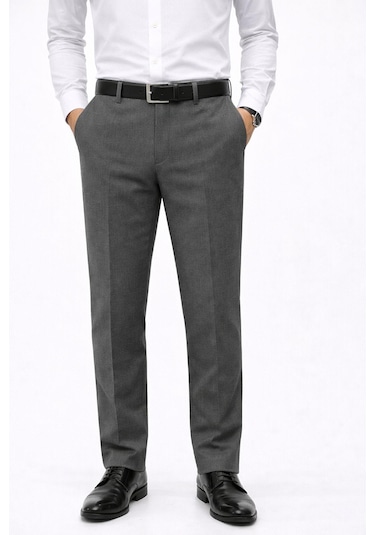 Classics Men Caserta Regular Fit Likralı Erkek Kumaş Pantolon - 7558 Füme