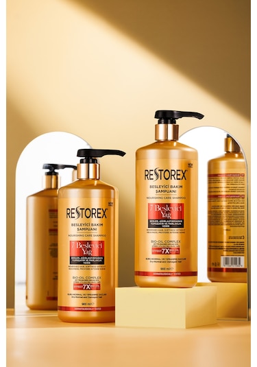 Restorex Besleyici Bakım Şampuanı 900 Ml - 7 Besleyici Yağ Göz Alıcı Parlaklık İpeksi Yumuşaklık