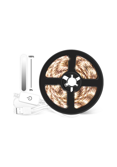 Padalink Usb Kontrollü Dokunmatik Dimmable Led Işık Şeridi, Ev Kabineti Dekorasyonu, 1m Beyaz Işık Beyaz