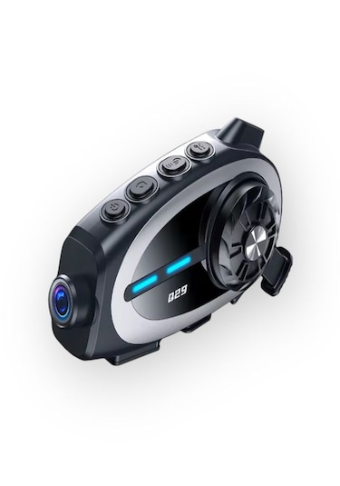 Q29 Ipx6 Su Geçirmez Kameralı Kask Kulaklığı 500m İnterkom Bluetooth 5.4 Motosiklet İçin