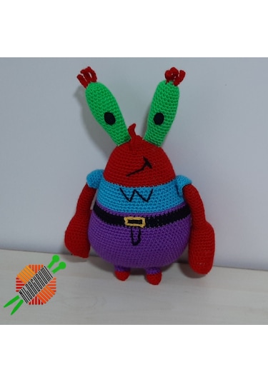 Amigurumi Oyuncak Bay Yengeç Sunger Bob Arkadaşları 35 CM