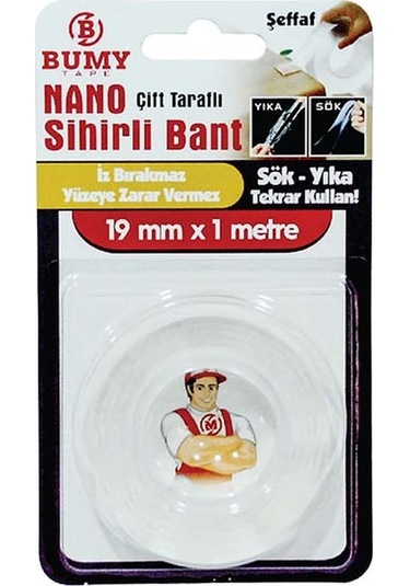 Bumy Nano Sihirli Bant 19mm X 1mt Şeffaf