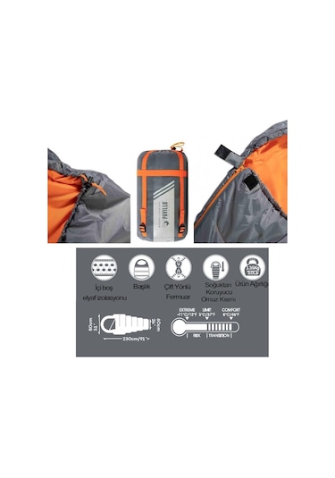 Pavillo 68103 Hiberhide (3) C Uyku Tulumu Gri