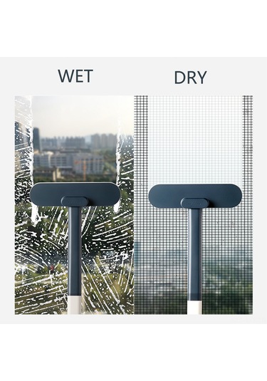 Yaleker Pencere, Koltuk, Halı Temizleme Fırçası - Islak/kuru Çift Kullanım, Çıkarılabilir Sap, Duvar Takılı, Geniş Başlı, Yıkama Kolay Mavi-beyaz