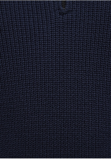 Mavi - Yarı Fermuarlı Dik Yaka Lacivert Kazak 0710268-82318 Lacivert