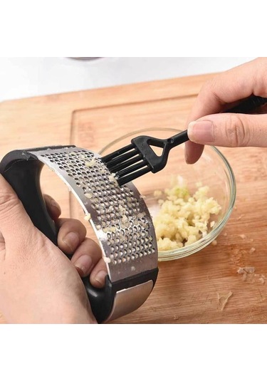Paslanmaz Çelik Sarımsak Presi Kırıcı Manuel Sarımsak Kıyma Doğrama Sarımsak Aracı Meyve Sebze Araçları Mutfak Aksesuarları Gadget Siyah