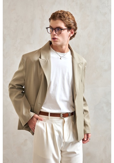 Hyman Erkek Oversize Blazer Ceket Haki