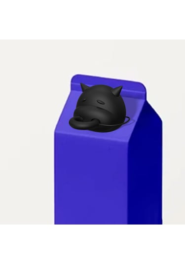 Suntek İnek Meme Sütü Karton Kapağı Komik Kutulu Süt Siyah