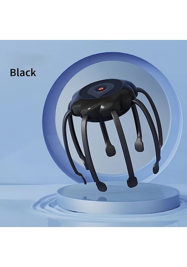 Fochsia 3 Mod Radyo Elektrikli Kafa Masaj Aleti, 8 Parmaklı Şık Ve Hediye Siyah Siyah