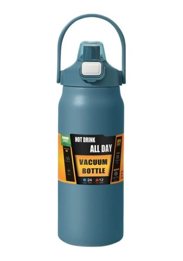 800/1000/1200/1500 Ml 304 Paslanmaz Çelik Termos Pipetli Termal Kupa Bardak Blue 1200ml Blue