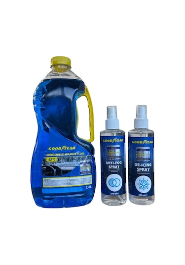 Goodyear Araç Bakım Seti Cam Suyu 1.8l + Buğu Önleyici + Buz Çözücü