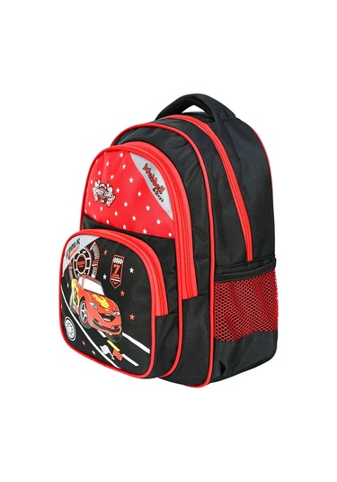 Waddell İlkokul Sırt Çantası ve Beslenme Çantası Yarış Arabası Kırmızı-Siyah