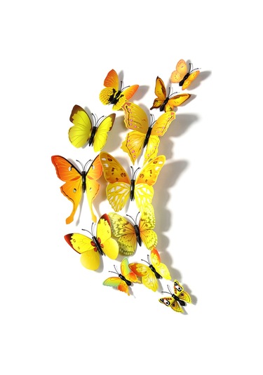 Fosenze A5 Serisi Sarı 3d Simülasyon Kelebek Duvar Stickerı - Ev Dekorasyonu, Çocuk Odası Düzeni, Pratik Kullanım, Dayanıklı Malzeme Diğer