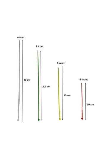 İpek Yıldızı 30 Parça Plastik Kablo Kelepçe Seti Kablo Düzenleyici Bağlama Bantları