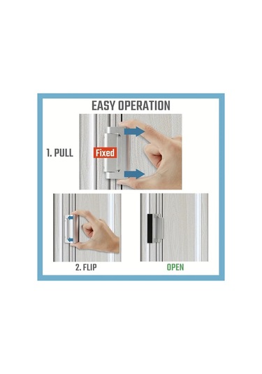 Willowhaven Taşınabilir Delme İşlemi Gerektirmeyen Alüminyum Hırsızlık Önleyici Kapı Kilidi Aksesuarlı Siyah
