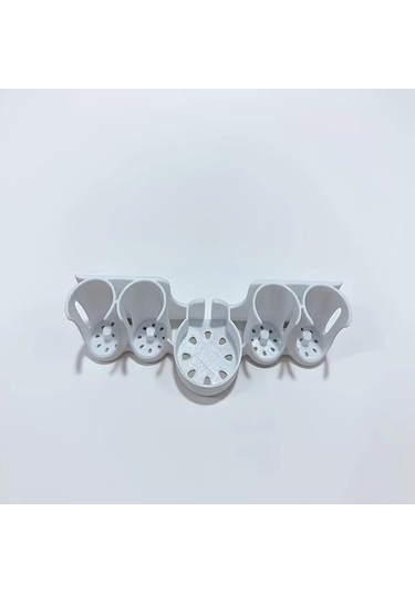 Willowhaven Beyaz Diş Fırçası Askısı 4lü Set Şarj İstasyonlu Delmeksiz Duvar Askısı Beyaz