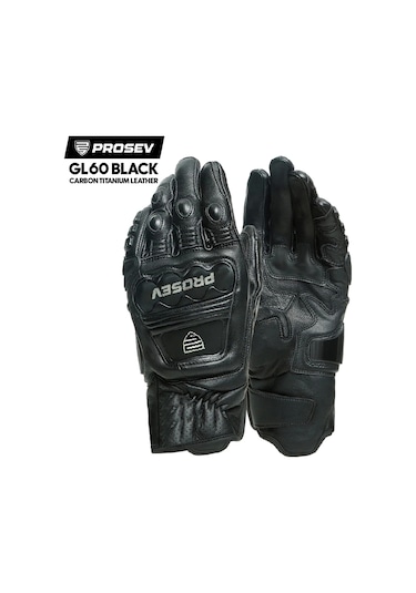 Prosev Gl60 Carbon Titantum Deri Eldiven Siyah