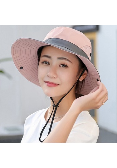 Uv Işınlarına Karşı Koruyucu Geniş Kenarlı Kadın Şapkası - Hafif Ve Konforlu Güneş Şapkası Pembe