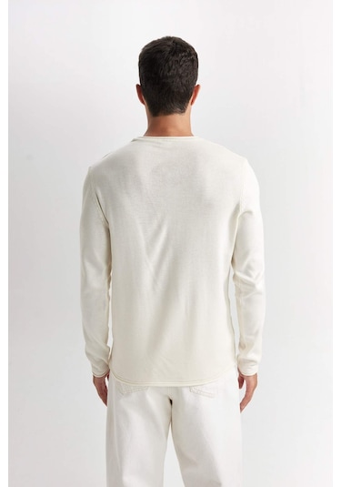 DeFacto Relax Fit Bisiklet Yaka Basic Düz Triko Kazak D3278AX24WNER139