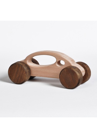 Ahşap El Yapımı Doğal Montessori Araba Tekerlekli Oyuncak