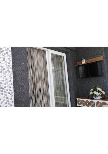 İp Model Kırık Beyaz Renk İp Perde 300 270 Cm - 2 Mm Şerit Kırık Beyaz